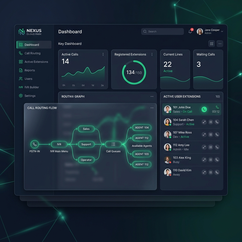 Dashboard Cloud PABX